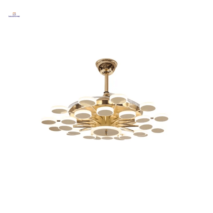 Qulik Q-K6291 48" Decorative Chandelier Ceiling Fan With Light and Remote