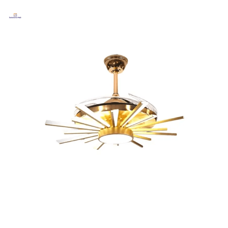 Qulik Q-K6289 48" Decorative Chandelier Ceiling Fan With Light and Remote