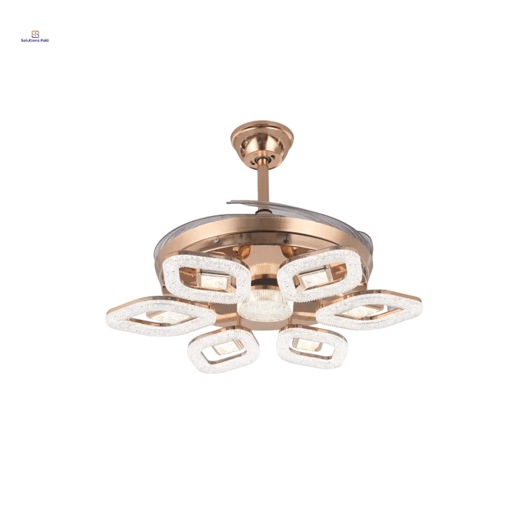 Qulik Q-T8299 48" Decorative Chandelier Ceiling Fan With Light and Remote